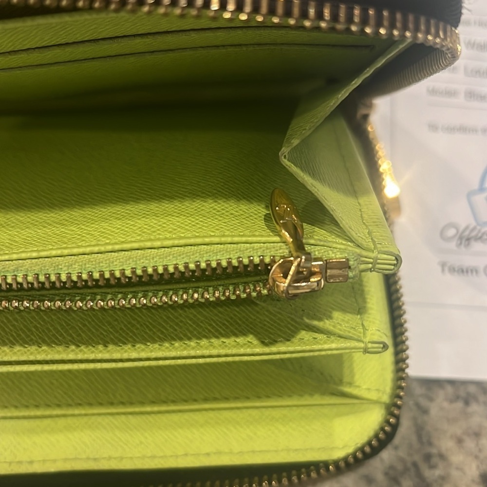 Louis Vuitton Mirakami Zippy Wallet Lime Inside Authentic w/ COA - Picture 9 of 11